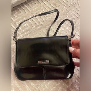 Vintage Y2K Guess Mini Black Patent Leather Purse Baguette Bag